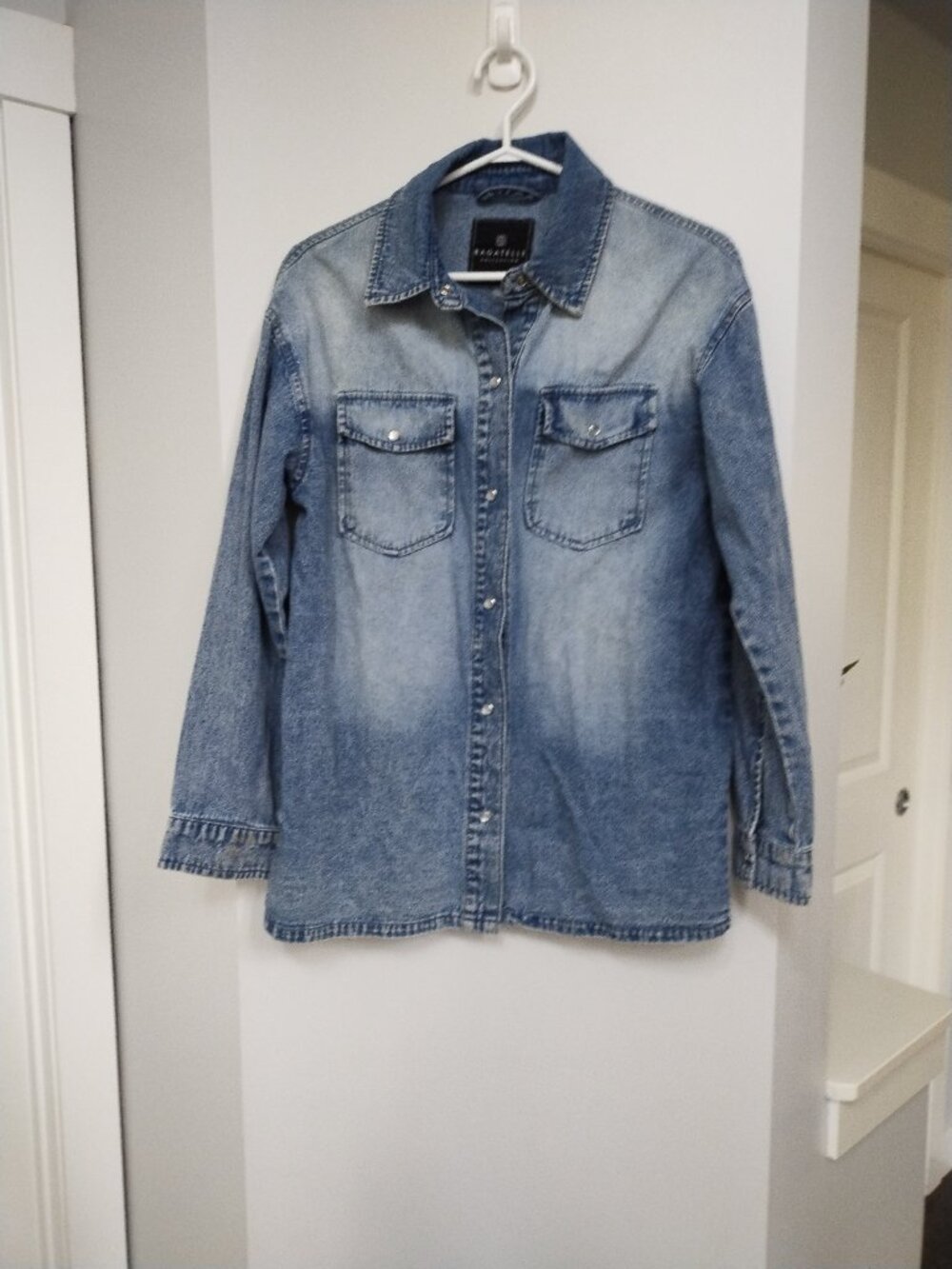 Bagatelle denim long sleeve snap button down